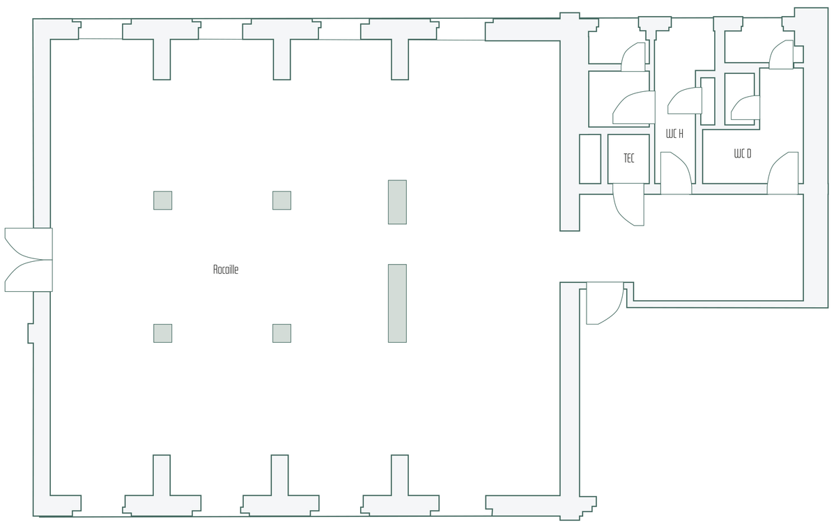 Grundriss mit Zimmern und Details zur Raumaufteilung.