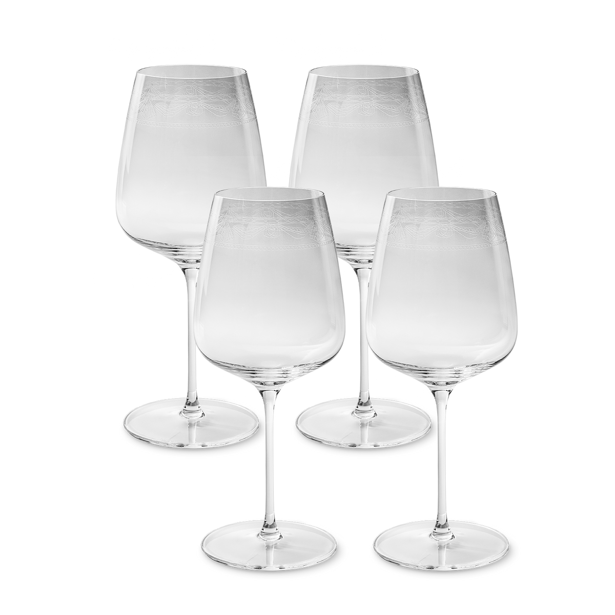 KURLAND Copa de vino tinto KPM, juego de 4 unidades